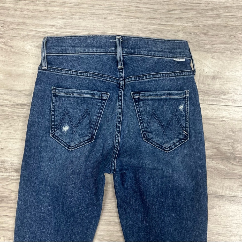 Mother The Mid Rise Dazzler Ankle Fray Jeans in Weekend Warrior Size 24 - Picture 9 of 16